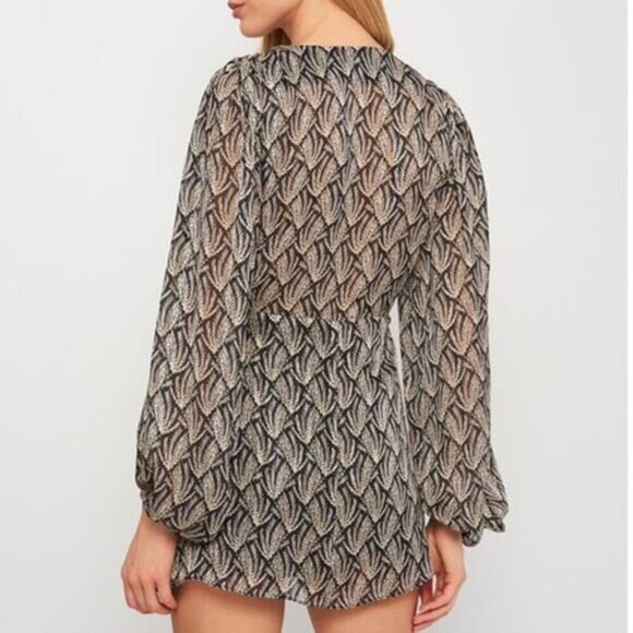 NWT ZARA Lightweight Knot Metallic Mini Dress Sz XS - Picture 4 of 9